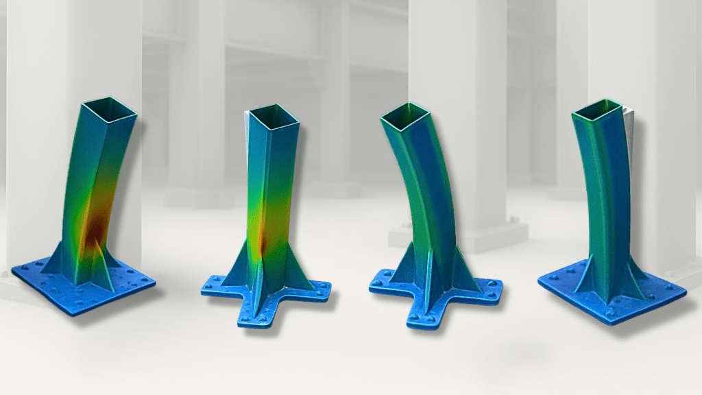 Static and dynamic FEA of a metal base - stress analysis example